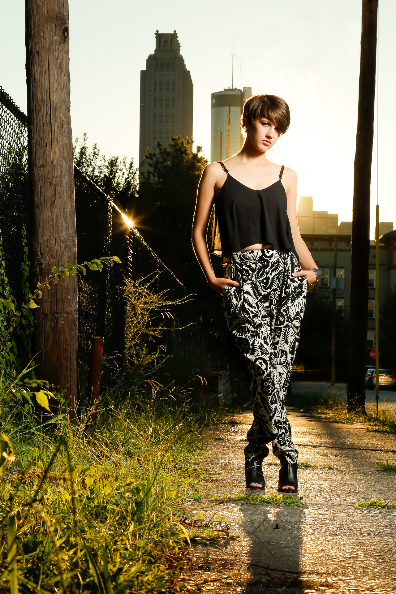 Modern, editorial posing with this female senior and Georgia photographer, Starr Petronella. Creative fashion forward teen and tween pictures.